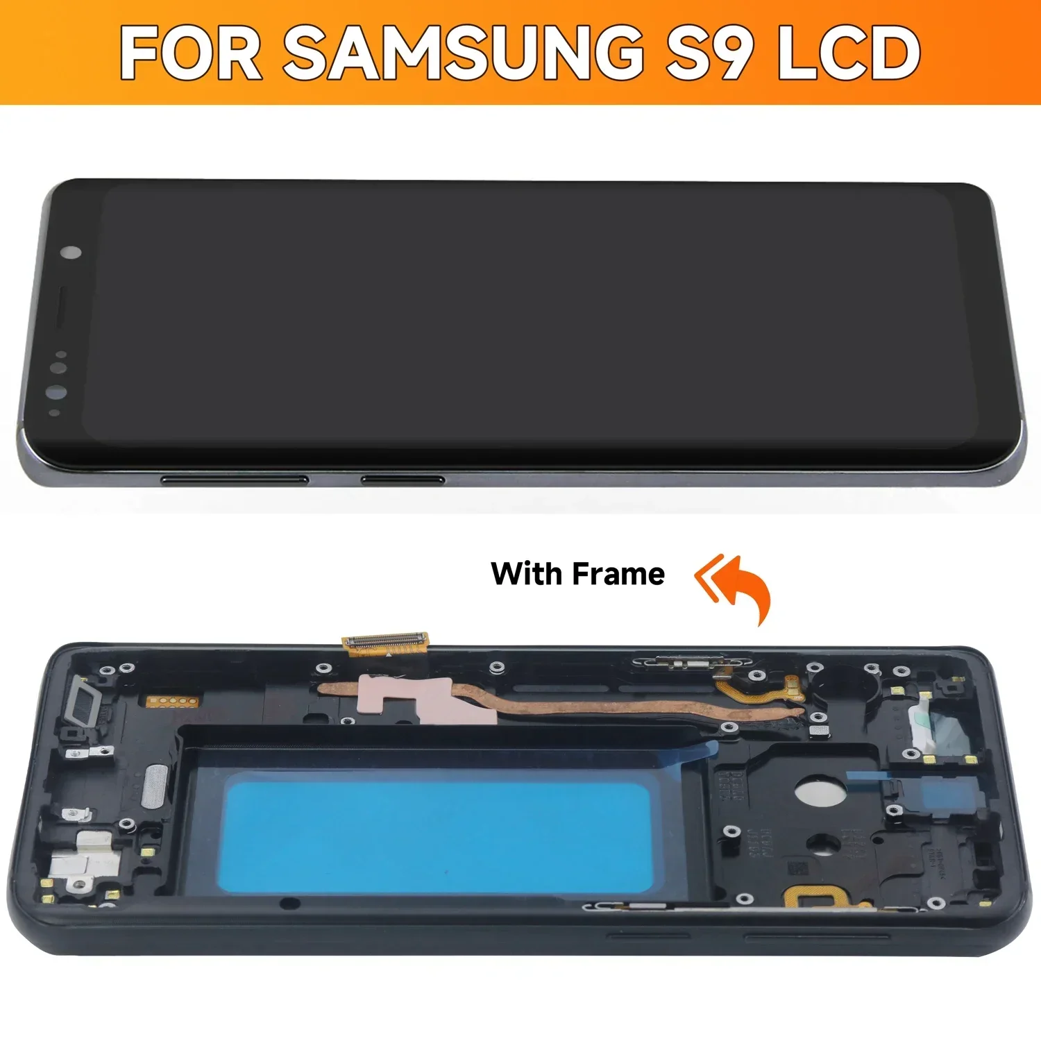 100% Tested S9 LCD with frame for SAMSUNG Galaxy S9 G960 SM-G960FD Display Touch Screen Digitizer Assembly Replacement