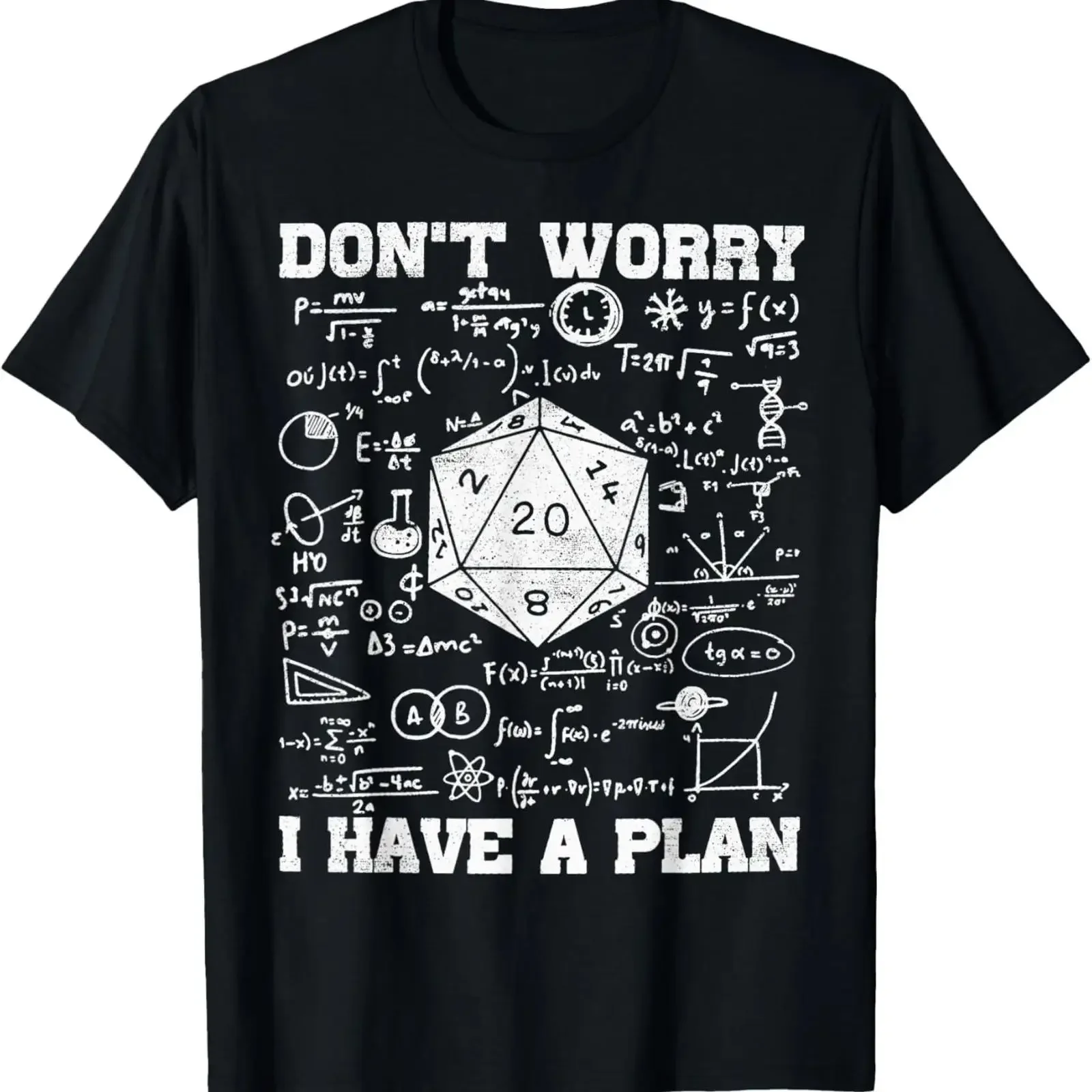 „Don't Worry I Have A Plan“ lustiges Dungeon-Chaotic-Dragon-T-Shirt im Vintage-Stil, gewaschen, bequem, grafisch, für Herren, leicht atmungsaktiv