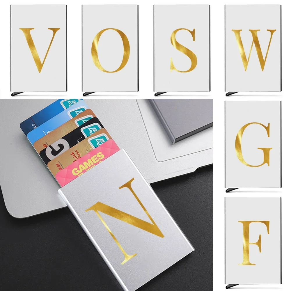 

Men ID Credit Thin Aluminium Metal Card Holder Anti-theft Portable Carte Letter Printed Wallets Pocket Case Credit Card Box 2026