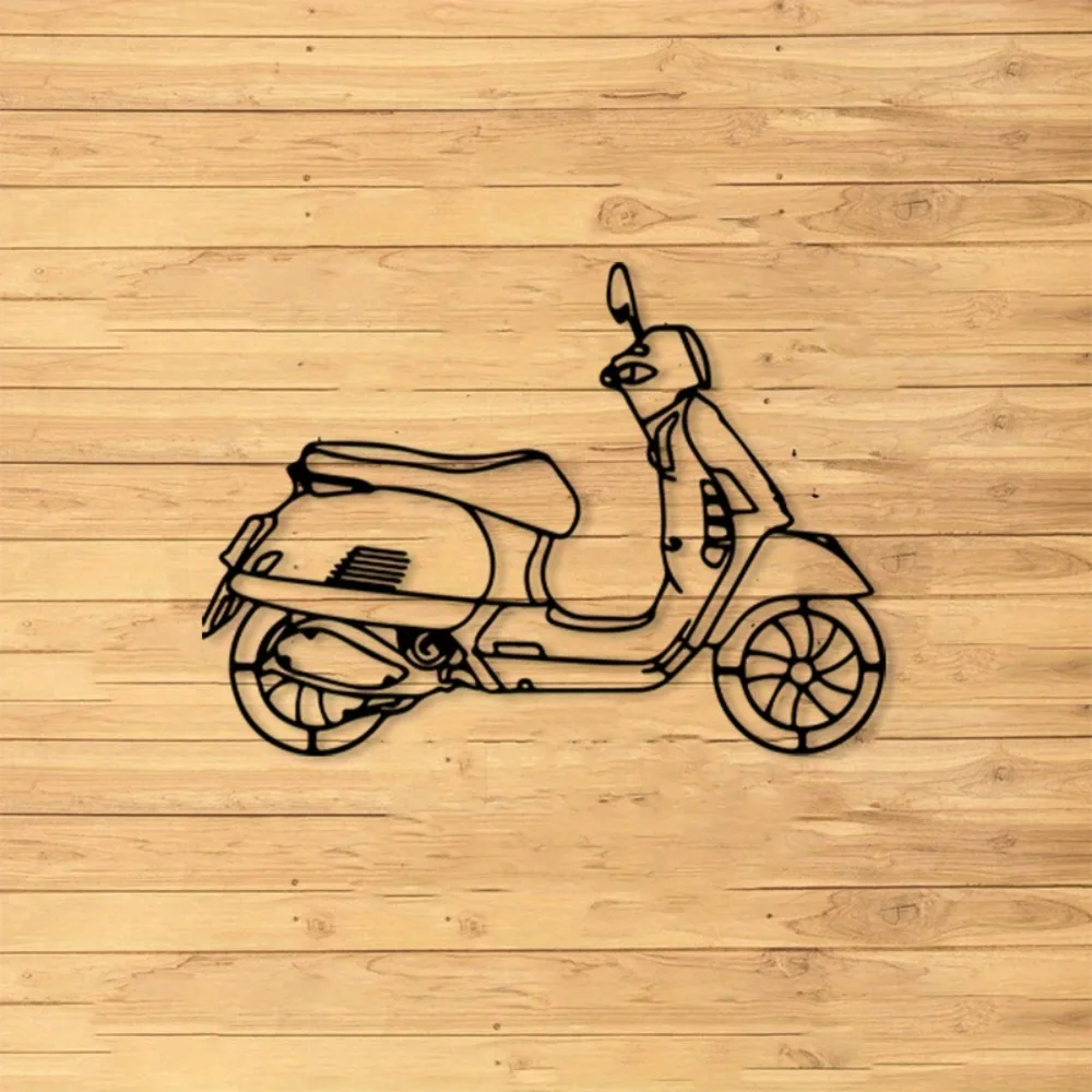 CIFBUY Retro Scooter Metal Wall Art Sculpture Mural Urban Decor Italian Design Vintage Commute Corner Home Plaque