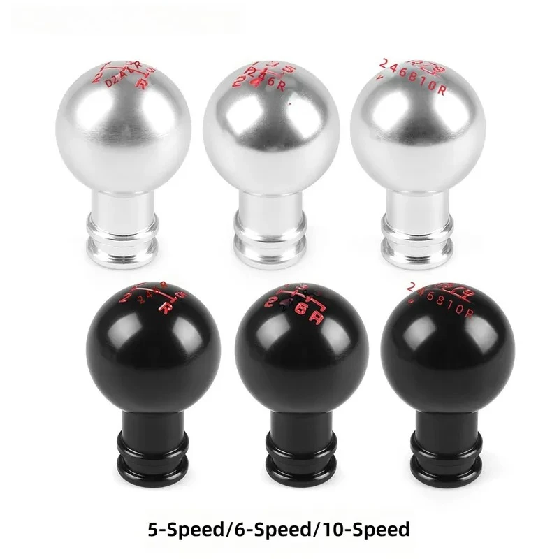 for Universal Aluminum Alloy Round Gear Shift Knob Manual Transmission Lever Handle Head 5 6 10 Gears Auto Modification