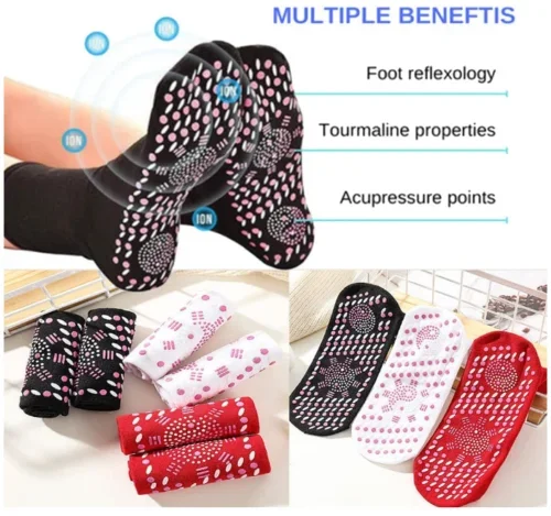 1/6Pairs Tourmaline Slimming Health Sock Elastic Thermal Self-Heating Sock Health Care Socks Short Sock Magnetic Therapy Sox