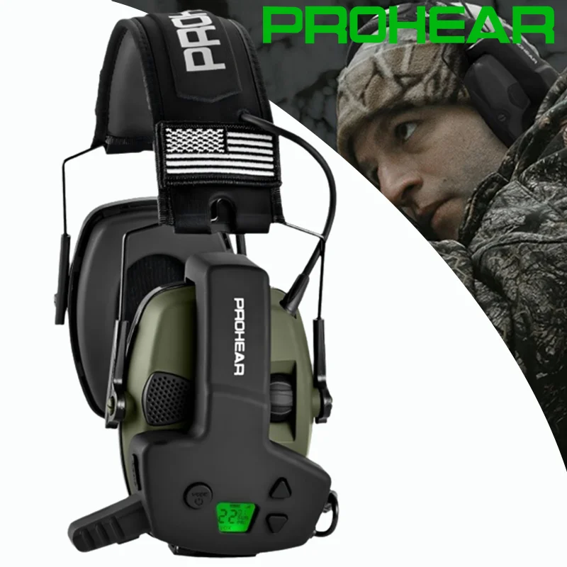

PROHEAR Shooting Electronic Earmuffs Walkie Talkie Set Noise Reduction Ear Protection DIY Fabric Velcro Hearing Protectors Gift