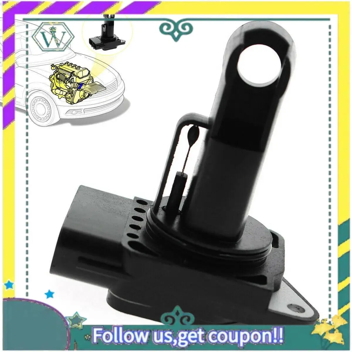 A82U-Mass Air Flow Meter Maf Sensor Fit For Mazda 3 5 6 Protege & For Mazda Intake Manifold Vacuum Runner Solenoid Valve