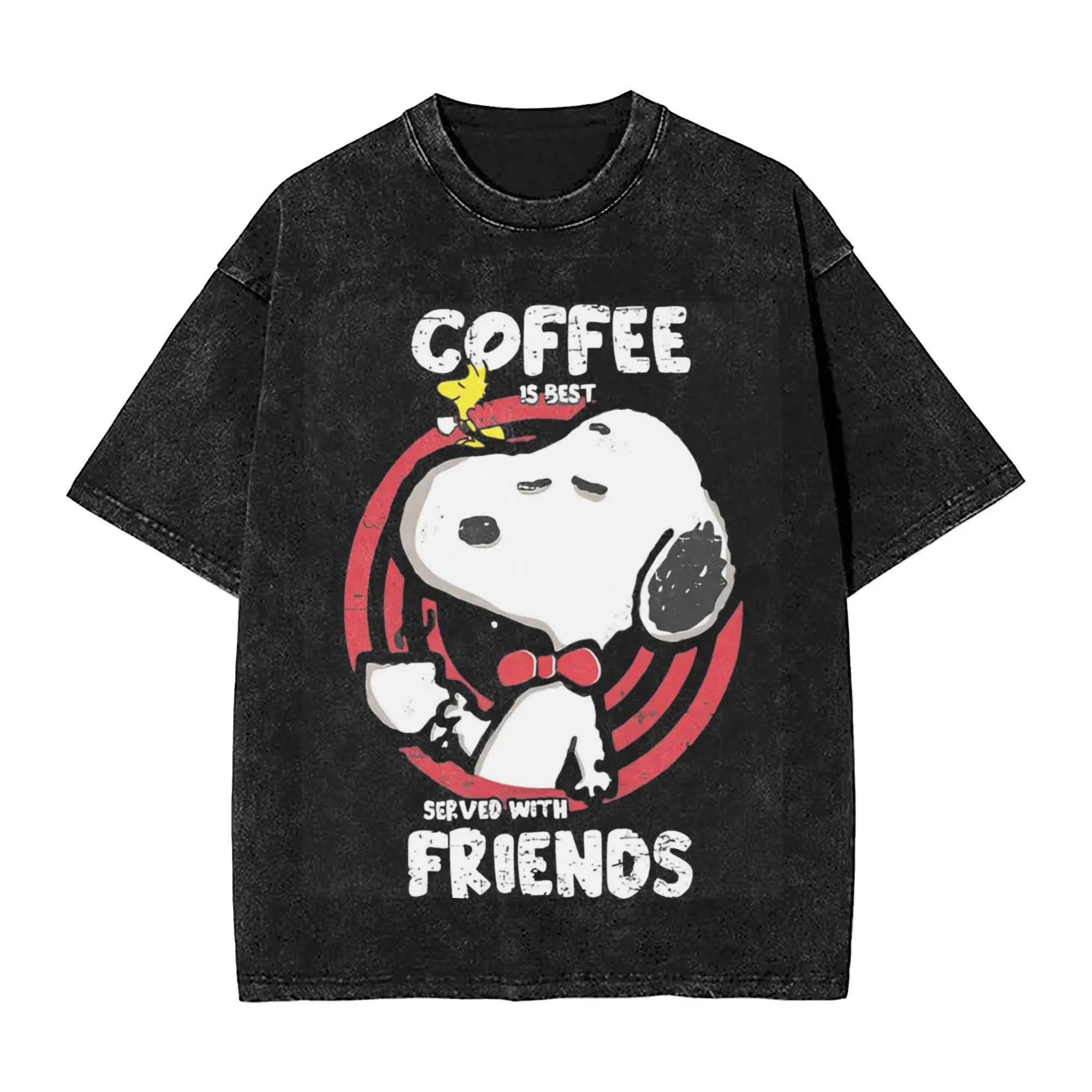 Harajuku Washed Shirt Snoopy Peanuts Outfit Vintage T Shirt Harajuku  Streetwear Short Sleeve Printed Tops Tees