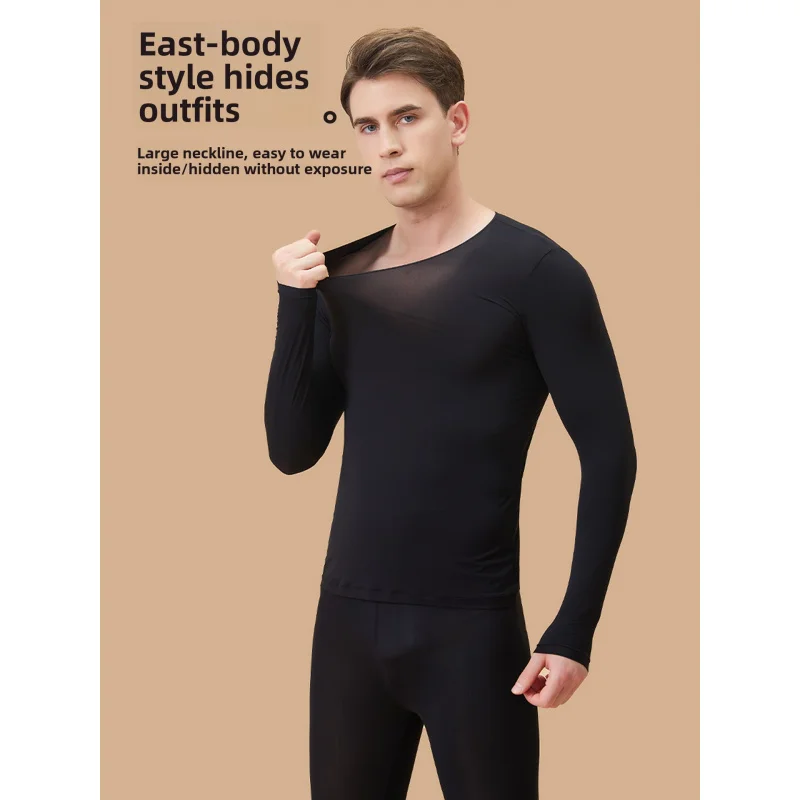 مجموعة ملابس رجالية رفيعة للغاية من Heattech Long Johns للعناية بالبشرة بحمض الهيالورونيك 37 ° تسخين درجة حرارة ثابتة #2