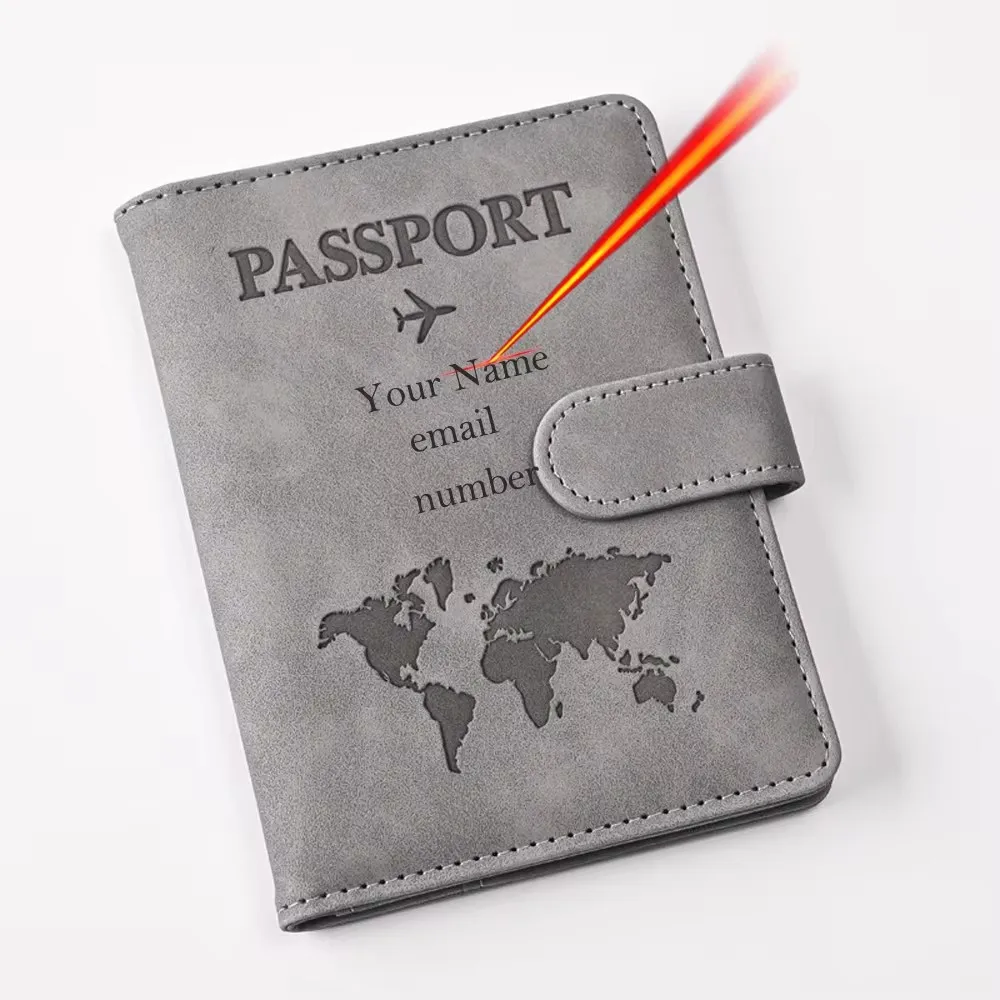 Personalisierte Reisepasshülle mit Namen für Paare, PU-Leder Passhülle für Ausweis und Bankkarten, Reiseaccessoires, Maßgeschneidertes Reisepass Etui, Ausweishülle mit Gravur, Reisebrieftasche – Detail 5