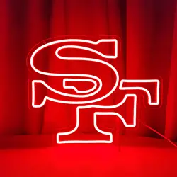 49er Football Neon Sign 15.74*12.95 inches Perfect Wall Decor Neon Lights Bedroom Suitable Fans Gift Art Wall 5V Usb Power