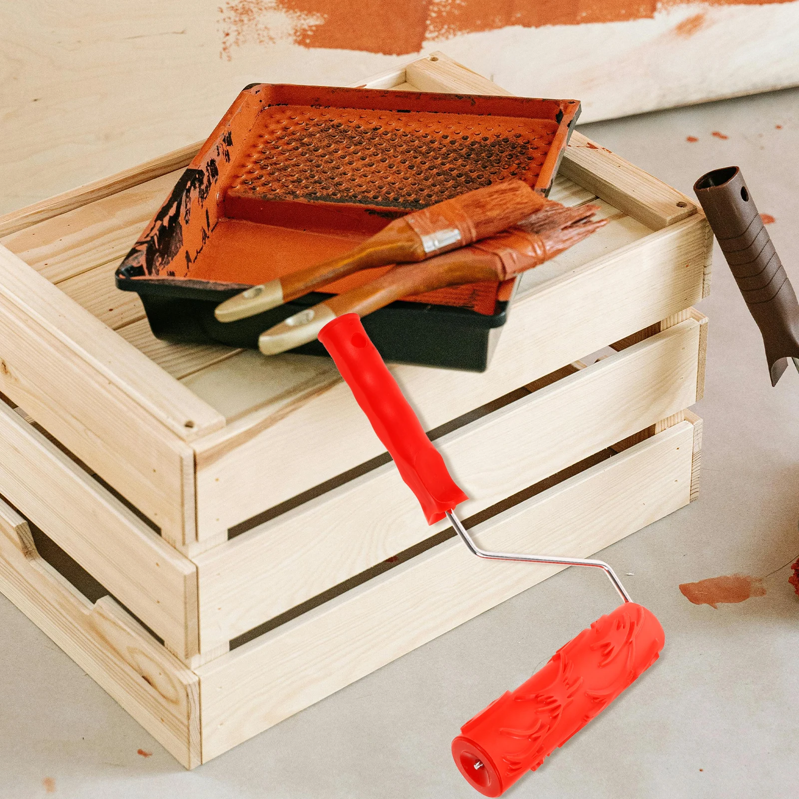 

Paint Rubber Texture Wall Repair Patching Diy Patterned Roller Wall Brush Roller Drywall Embossed Painting