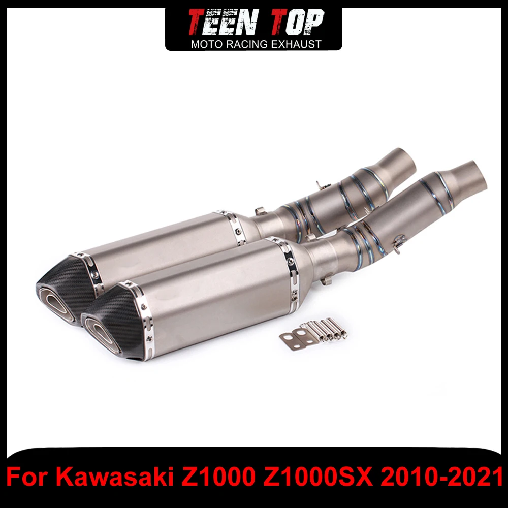 

Motorcycle Full Exhaust System Titanium Alloy For Kawasaki Z1000 Z1000SX Slip on Exhaust Connect to Original Pipe z1000 10-21