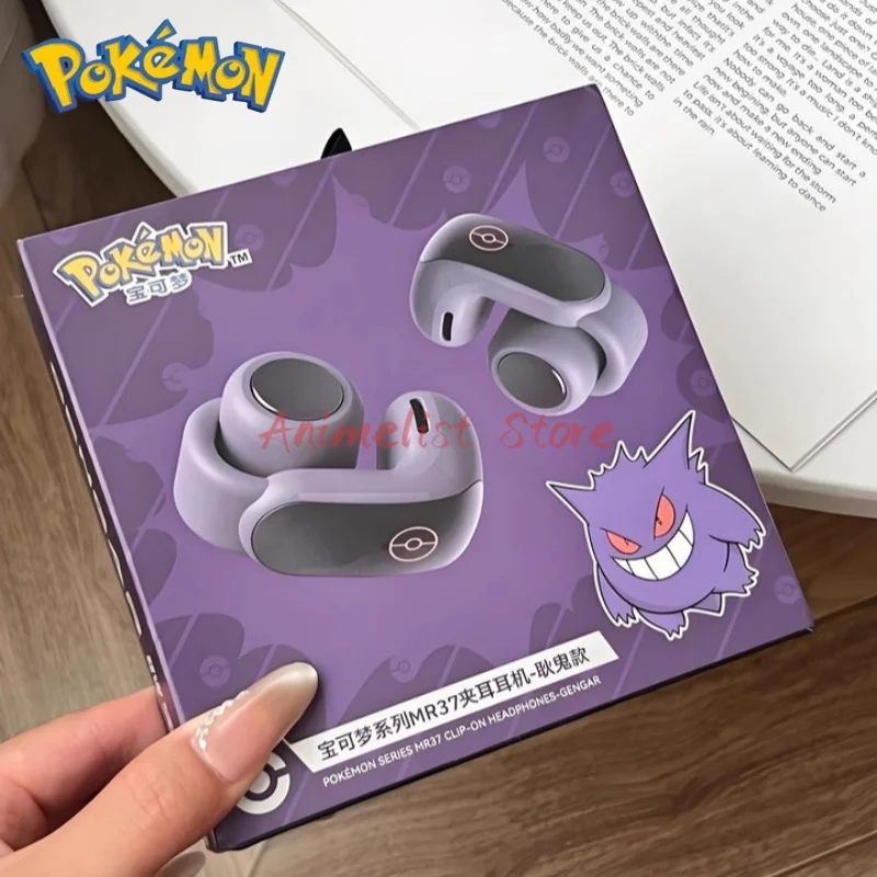 pokemon-gengar-sans-fil-bluetooth-casque-oreille-pince-original-anime-jeu-sport-ecouteurs-pas-reduction-stereo-endurance-cadeau-a-la-mode