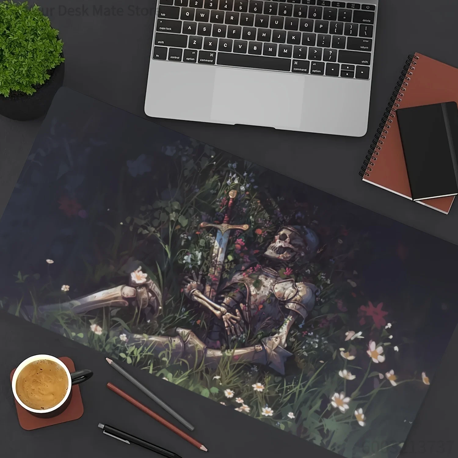 Medieval Knight with Sword Mouse Pad Large Rubber Anti-slip PC Desk Accessories Mousepad for Office and Gamer Keyboard Decor Mat