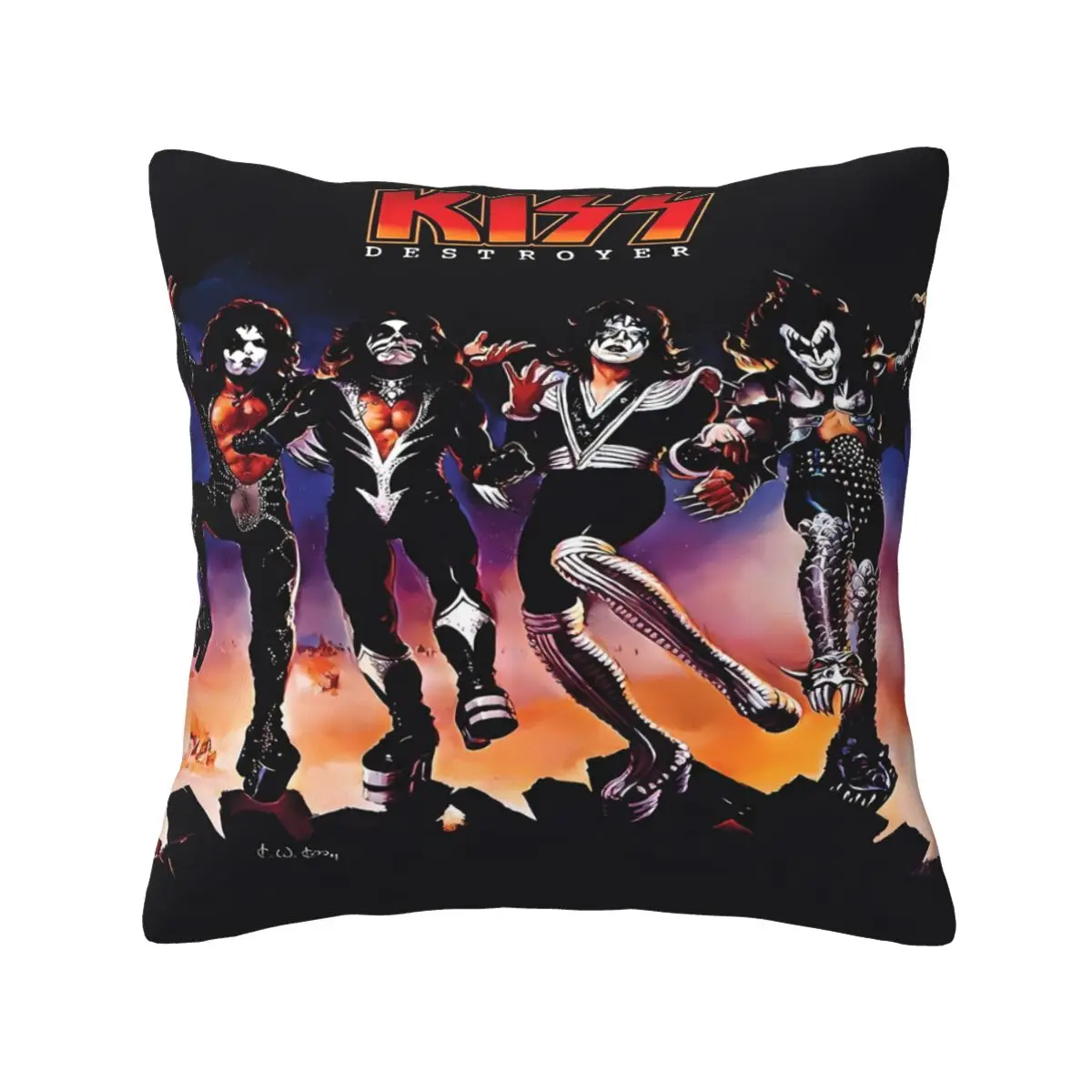 Kiss Band 2 Cushion Pillow Cover Anime Zipper Cushion Cover Home Decoration Accessories Customizable