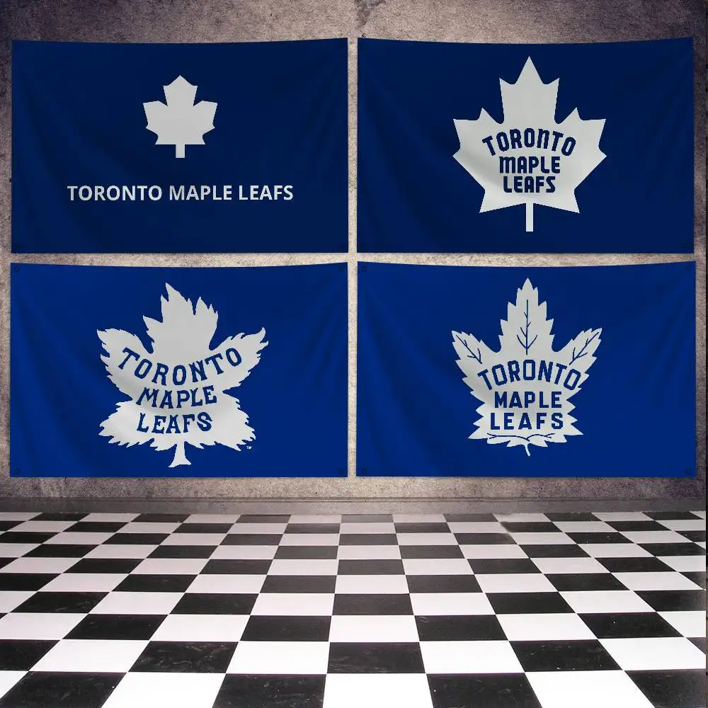 Bandera T-Toronto M-Maple L-Leafs, pancartas, bandera de cuatro agujeros, poliéster, decoración exterior, estética para habitación