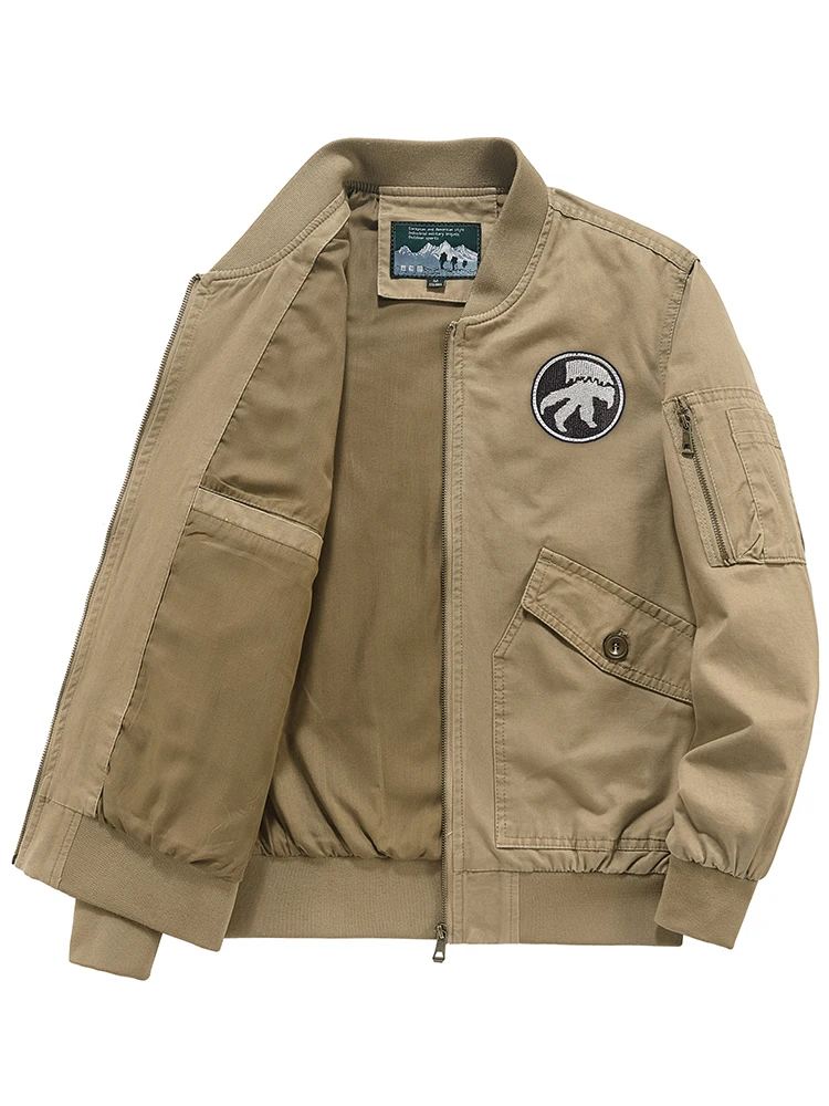 

Мужская куртка-пилот: весенне-осенняя, в американском ретро-стиле, рабочая одежда, повседневная, модная, из чистого хлопка, дышащая верхняя одежда в бейсбольном стиле