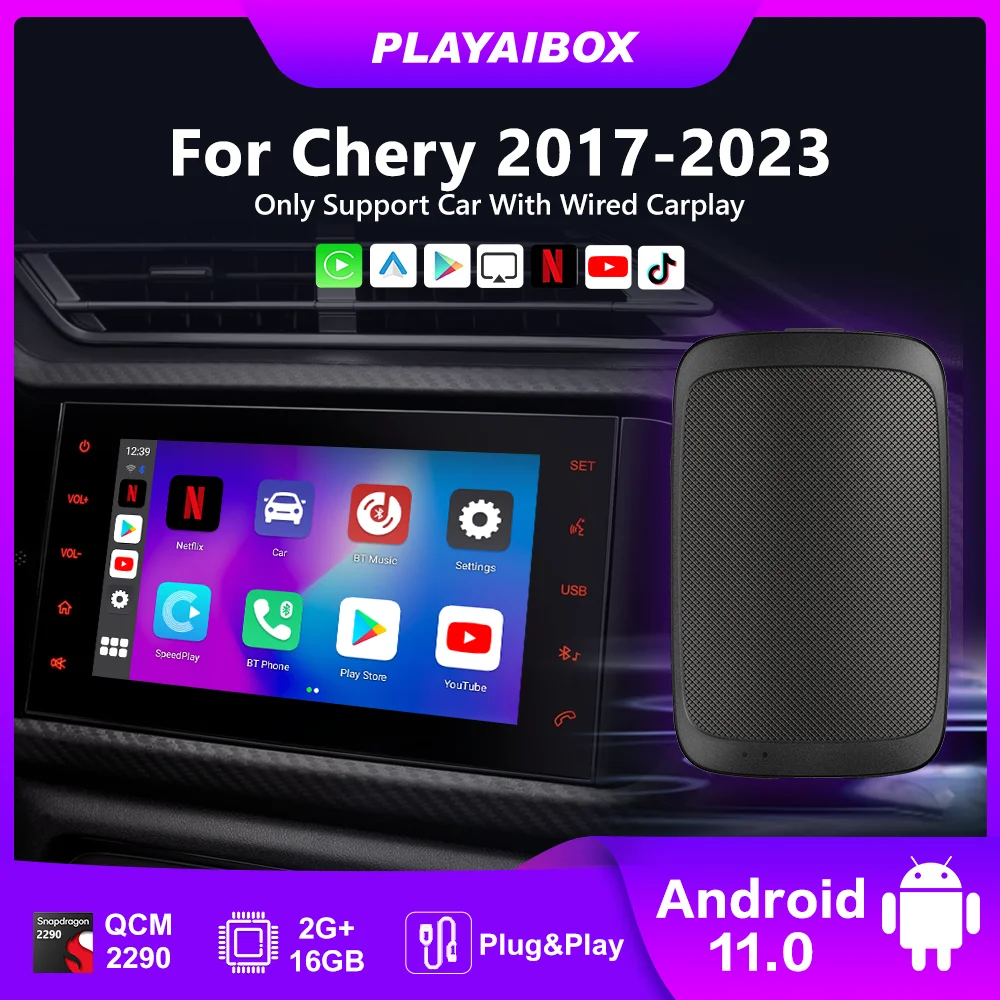 Play Ai Box Wireless Carplay Android Auto Android 11 For Youtube Netflix For Chery Arrizo 5 Arrizo 7 Tiggo 3 Tiggo 3X Tiggo 5X 