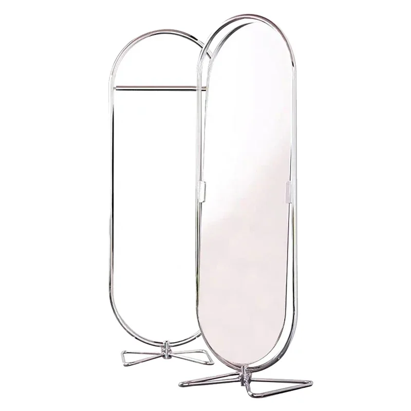 

YY Metal Shelf Vintage Hanger Nordic Modern Rotating Floor Mirror