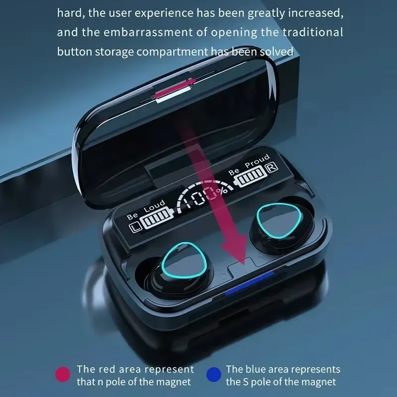 M10 سماعات بلوتوث Handfree LED Dispay سماعات بلوتوث HiFi ستيريو الموسيقى سماعات أذن لاسلكية مقاوم للماء سماعة الألعاب