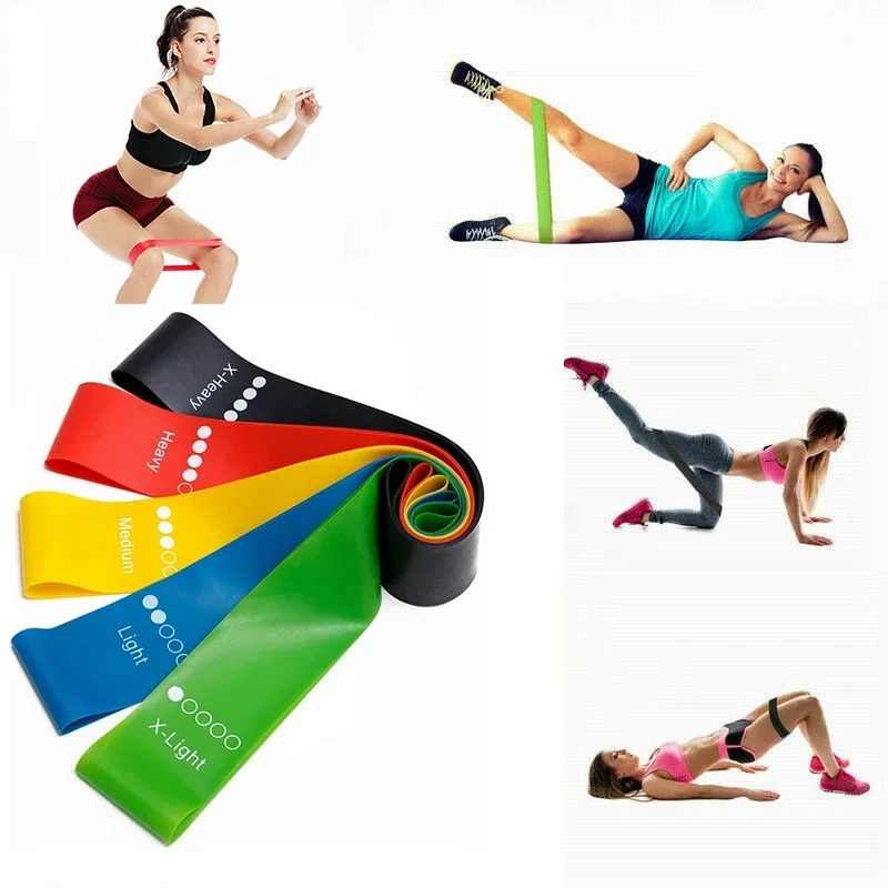 5pcs Resistance Bands Set Yoga Elastic Band for Fitness Exercise Stretch Belt 5 Resistance Level Workout Bands Fitness Equipment