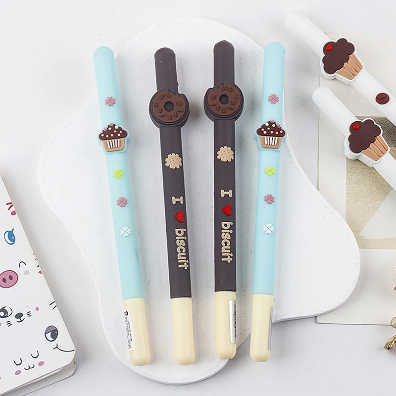 Cute Chocolate Biscuit Gel Pen Kawaii Novelty Creative Choclate Sweet Cake Lovely Funny Donuts Ballpoint Pen School Stationery