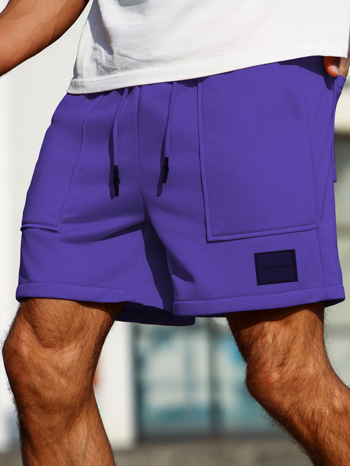 

TRAF 2025 summer new solid color outdoor sports shorts breathable loose fitness training shorts men's sports pants