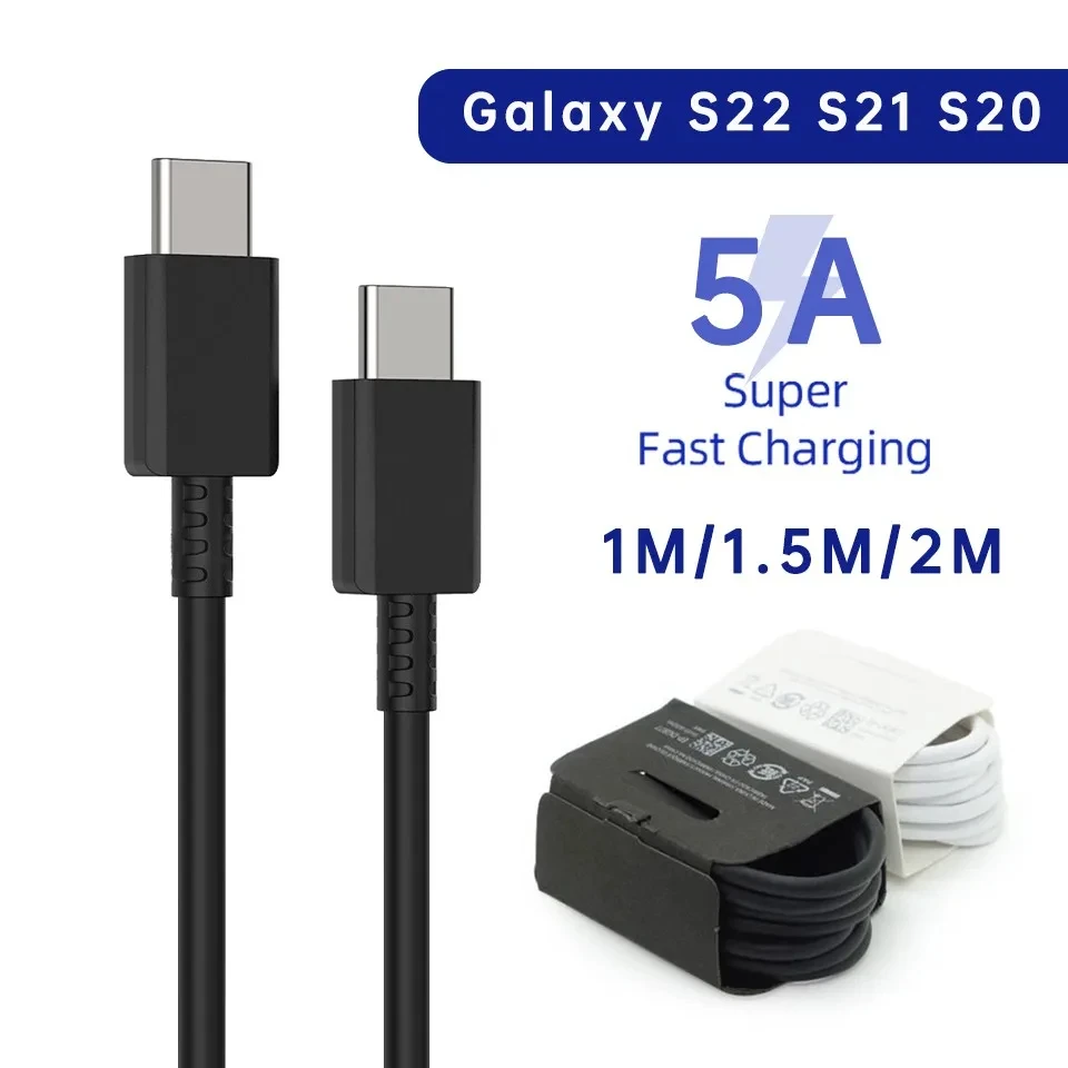 2 Piezas Cable PD 45W USB C para Samsung Galaxy S20 S21 S22 S23 Ultra Note 10 5G 20 A53 A54 Carga Súper Rápida USB Tipo C 2