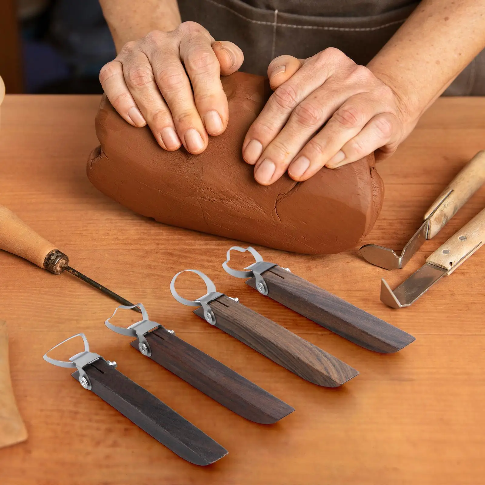 

4x инструмент для изготовления керамической ручки, портативные инструменты из гончарной глины для ручки чайника