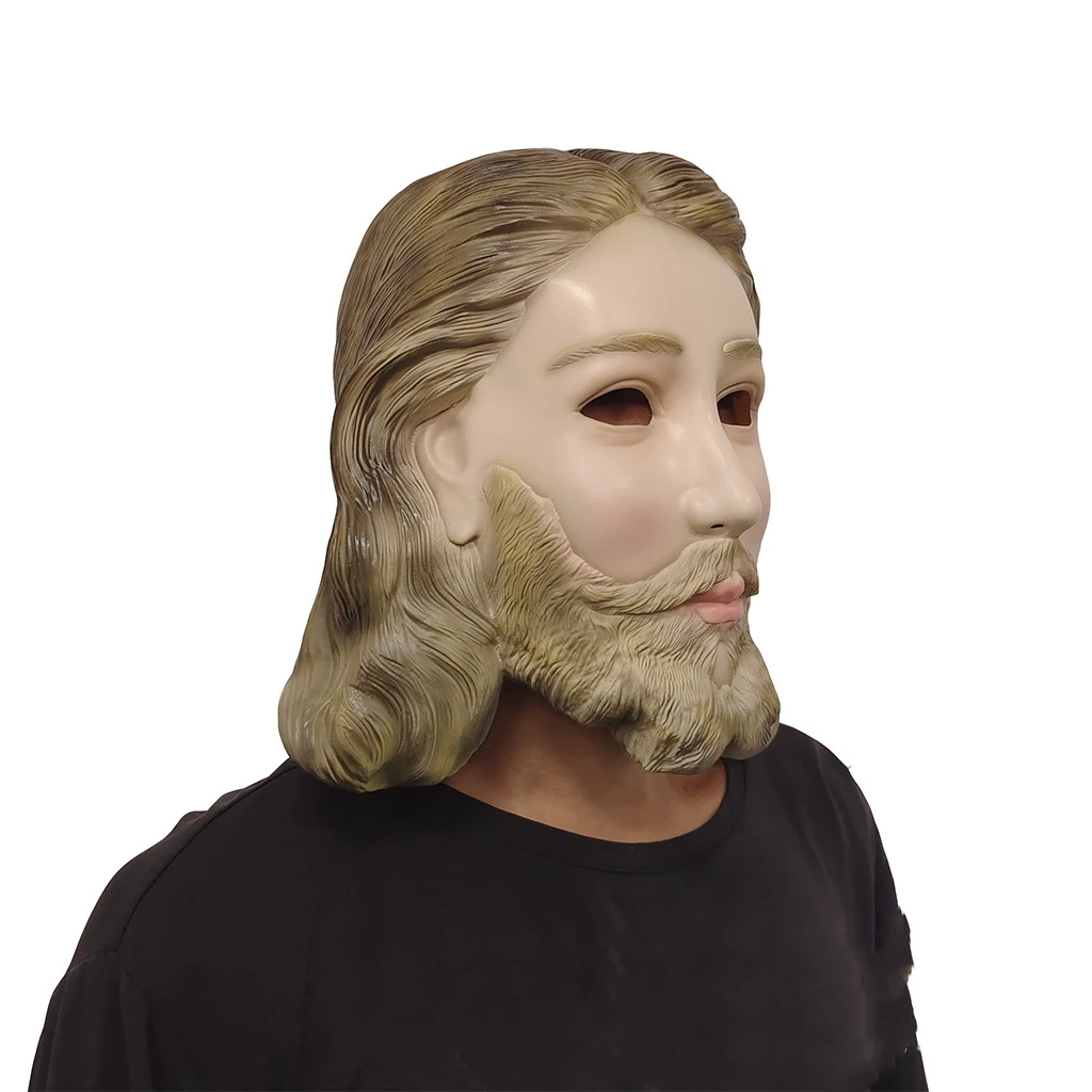 Jesus Savior Mask Full Face Cosplay Costume Halloween Easter Funny Dress Props for Adult