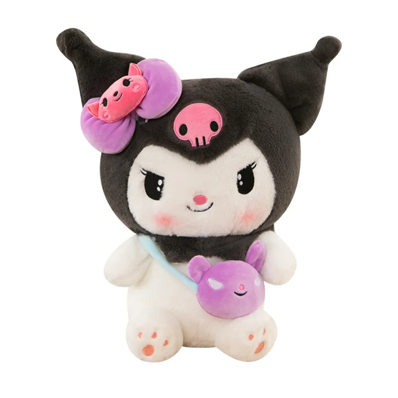 Kawaii Kuromi Plush Toy Filled Doll Sanrio Characters Cinnamoroll My Melody Backpack Stuffed Animal Kids Birthday Gift Plush