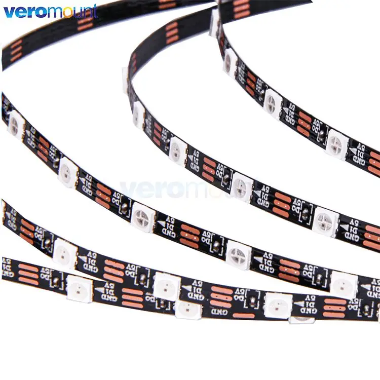 3mm 4mm 5mm Super Slim Narrow Width PCB WS2812B Pixel LED Strip Individually Addressable RGB Pixel Strip IP20 DC 5V 60leds/m 1m