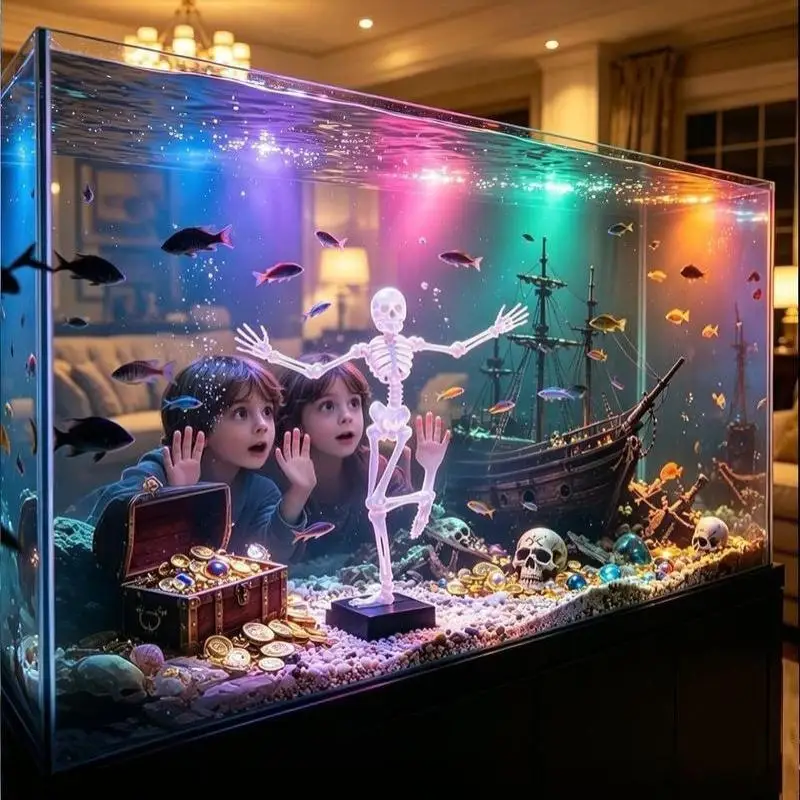 Fish Tank Bubbler Decorations Fun Decor Interactive Dancing Skeleton Aquarium Bubbler With Air Hose Fish Tank Aquarium Decor