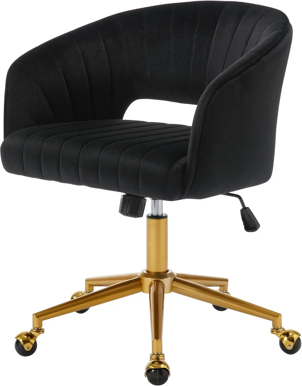 

Home Office Desk Chairs, Modern Velvet Rolling Chair, Height Adjustable Swivel Vanity Chair With Golden Base, Ergonomic Chair