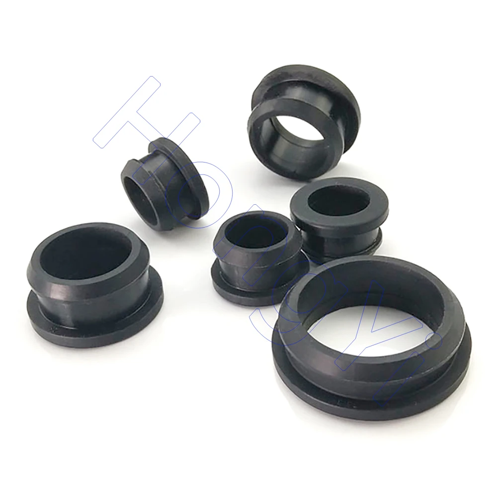 1/3/5/10Pcs 4.5mm - 50.6mm Black Silicone Rubber Snap-on Wiring Grommets Through Hole Inserts Plug Protect Cable