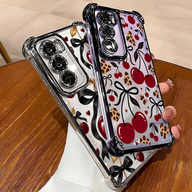 Luxury Wine Red Cherry Leopard - Oppo Reno 12 review and price
