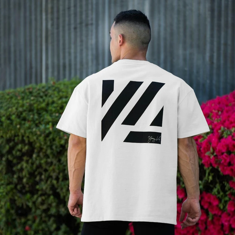 

New style Oversized T-Shirt Fashion Trend Casual Men's Clothing Summer Loose Cotton Round Neck Print Plus Size Short Sleeves