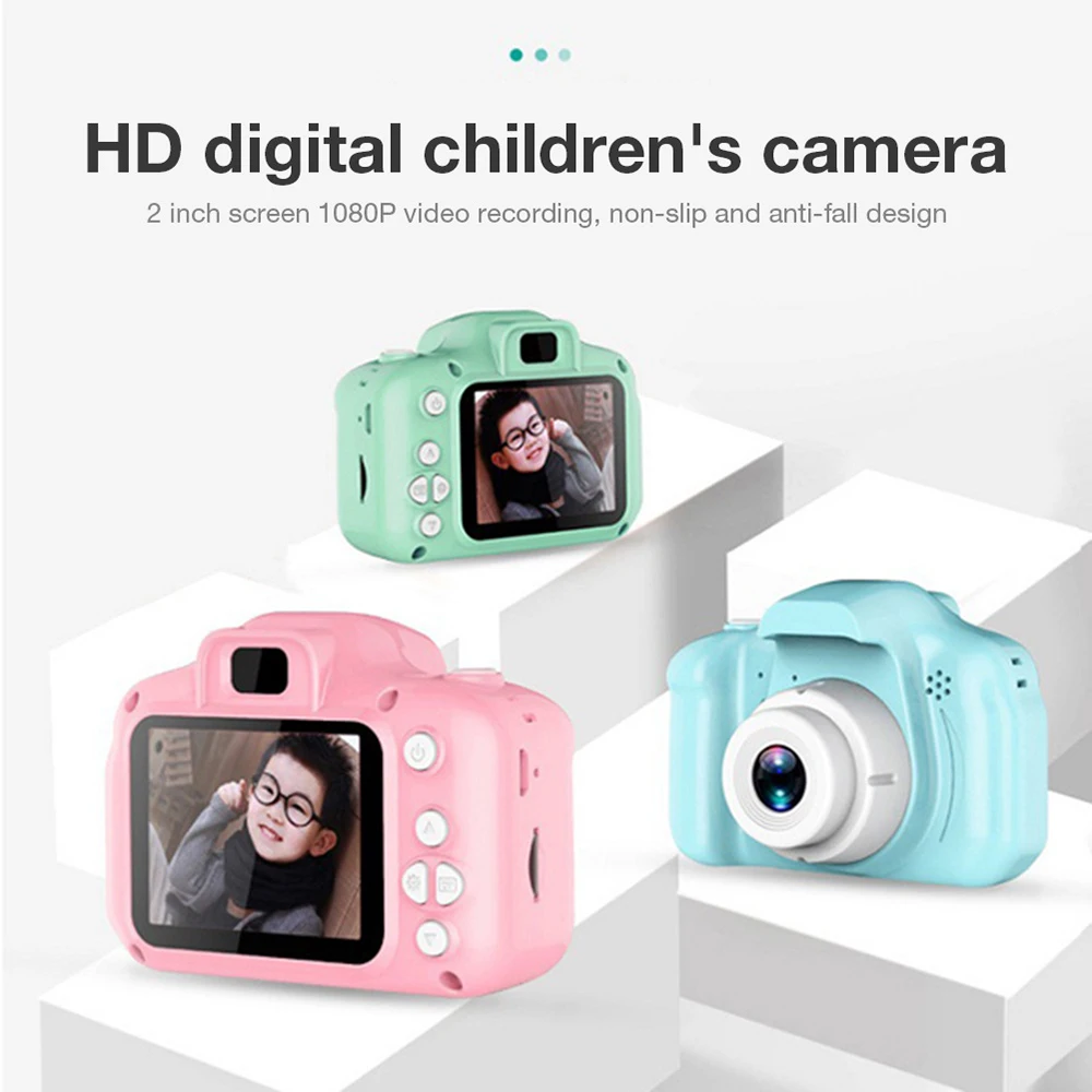 Children Camera Waterproof 1080P HD Camera Video Toys 2 Inch Color Display Kids Cartoon Cute Outdoor Camera SLR Camera Kid Toy