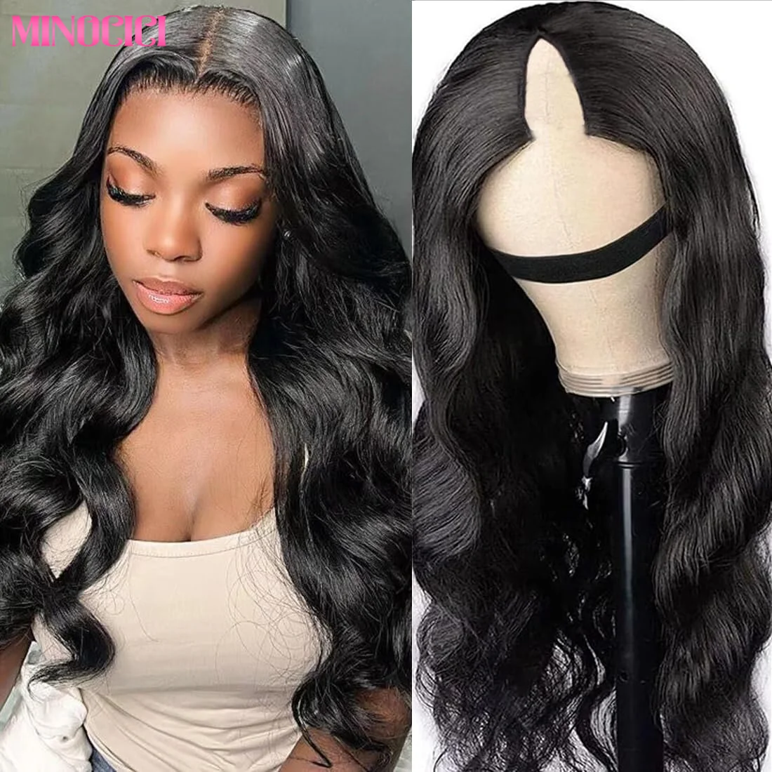 

200% Density Upgrade U Part Wigs V Part Body Wave Wig Natural Color Brazilian Human Hair Fit For All Head Sizes For Black Women