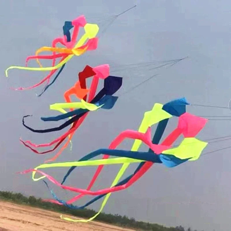 free shipping 600cm rainbow kites windsock kite flying large kites adult kite reel ripstop nylon kite wind kites bat kites tails