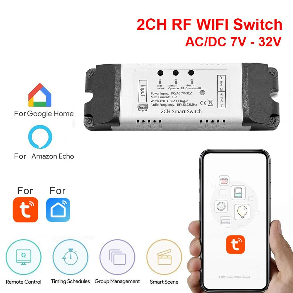 Controller Switch Wireless Module DC AC 7-32V For Tuya Smart White Wifi Module Wifi Receiving AC 85-250V Electrical Switches