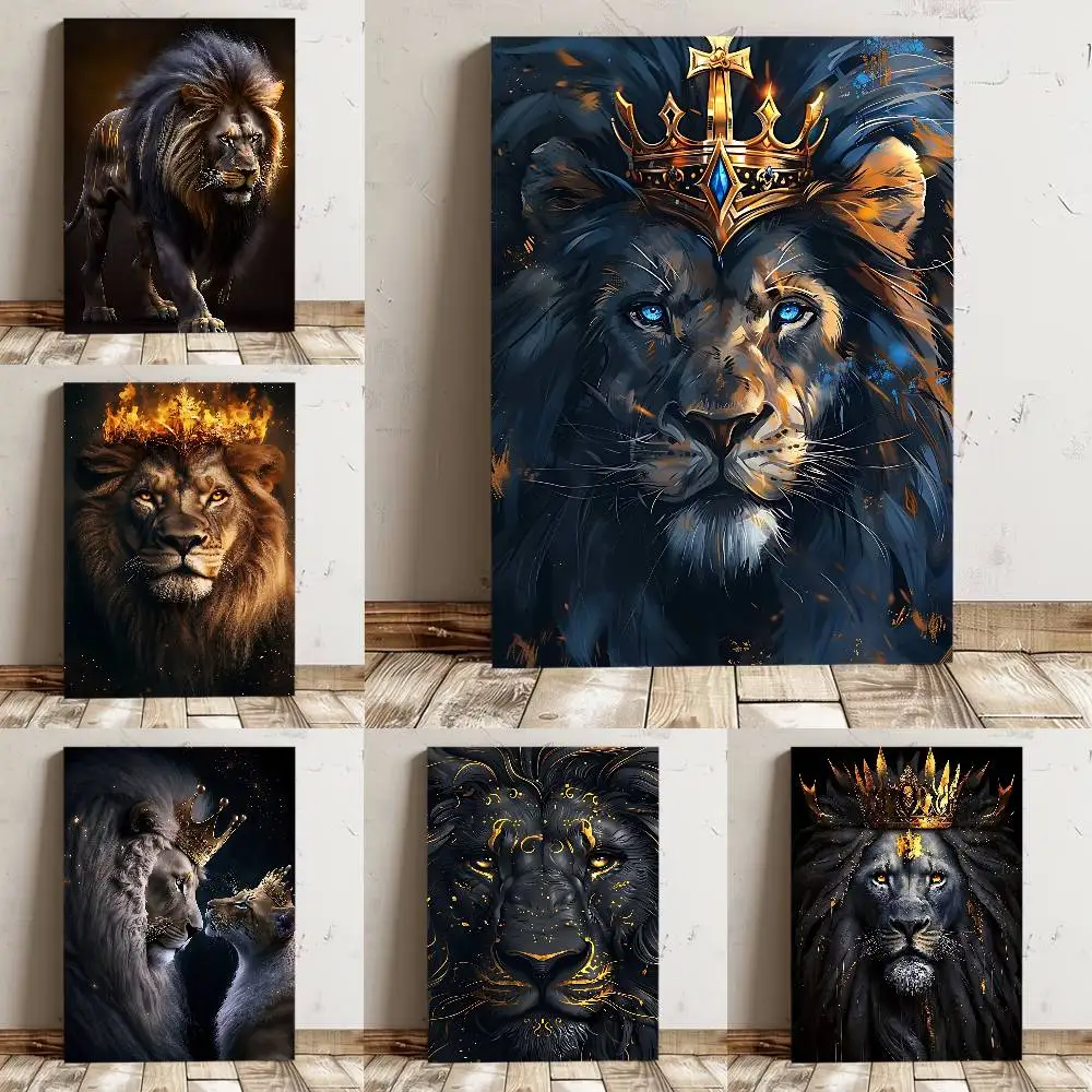 Krone, König der Löwen, Königin, Poster, hochwertiger Druck, wasserdicht, Wandkunst-Aufkleber für Bar, Wohnzimmer, Dekor, Geschenk
