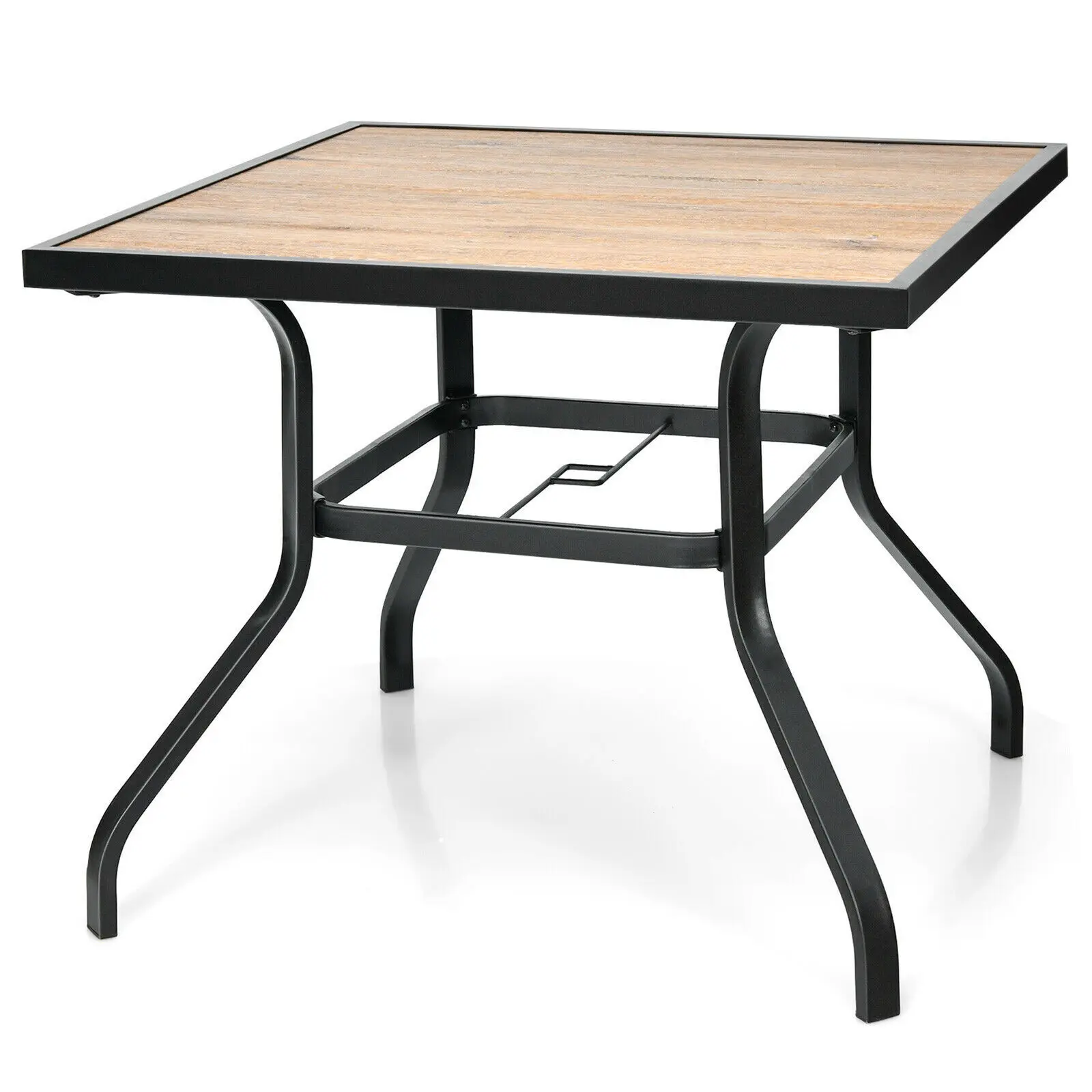 

Patio Square Dining Table Metal Bistro Table Garden Poolside Backyard