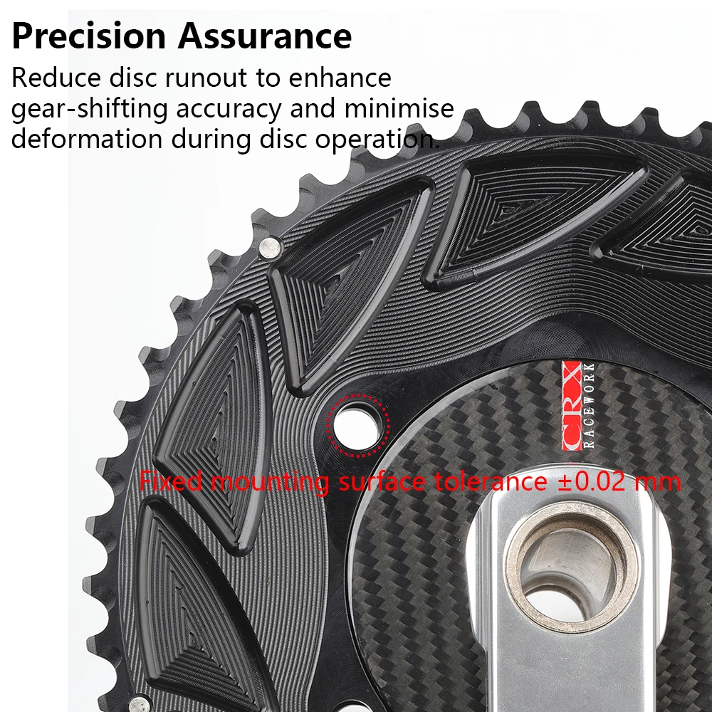 RACEWORK Carbon 110BCD Kettenblatt-Spider für R7000 R8000 R9000 Rennrad-Kettenblatt, Doppelte Gangzahl, 110BCD Kettenrad, 4/5 Bolzen – Detail 3