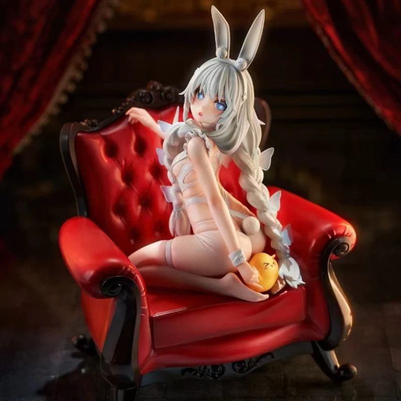 16cm Anime Azur Lane Figure malicious Lazy White Rabbit Figurine PVC Model Car Ornament Cute And Beautiful Girl Birthday Gifts