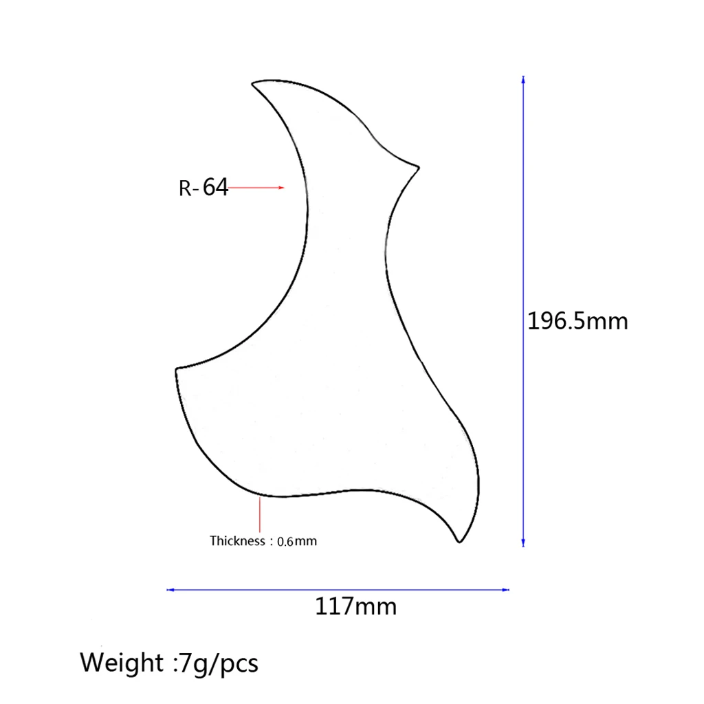 Self Adhesive PVC Pickguard Acoustic Guitar Protection Scratch Plate Thin 0.6mm Easy Apply for Folk Acoustic
