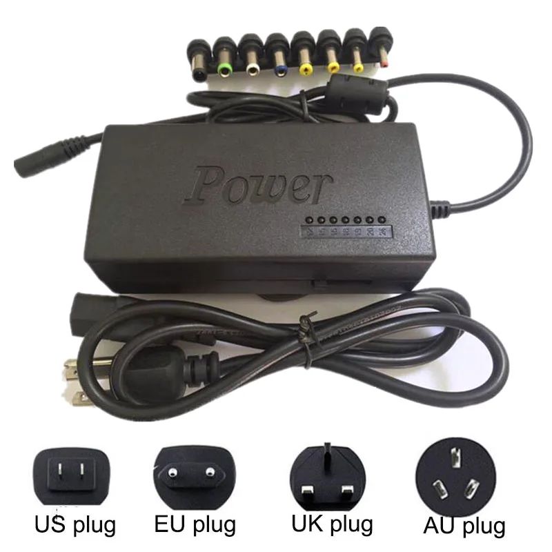 Universal Power Supply 96W 12V To 24V Adjustable LED Charger Laptop Adapter 8 Detachable Plugs EU US UK AU Plug Portable C6