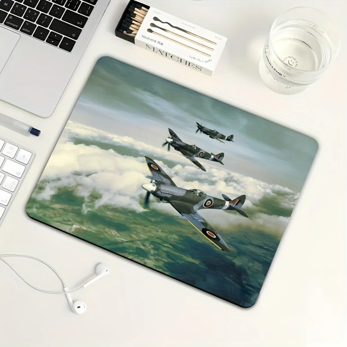 

Vintage WWII Retro Airplane Mouse Pad Non-Slip Rubber Base Smooth Surface Desk Mat for Office Home Laptop Desktop Accessories