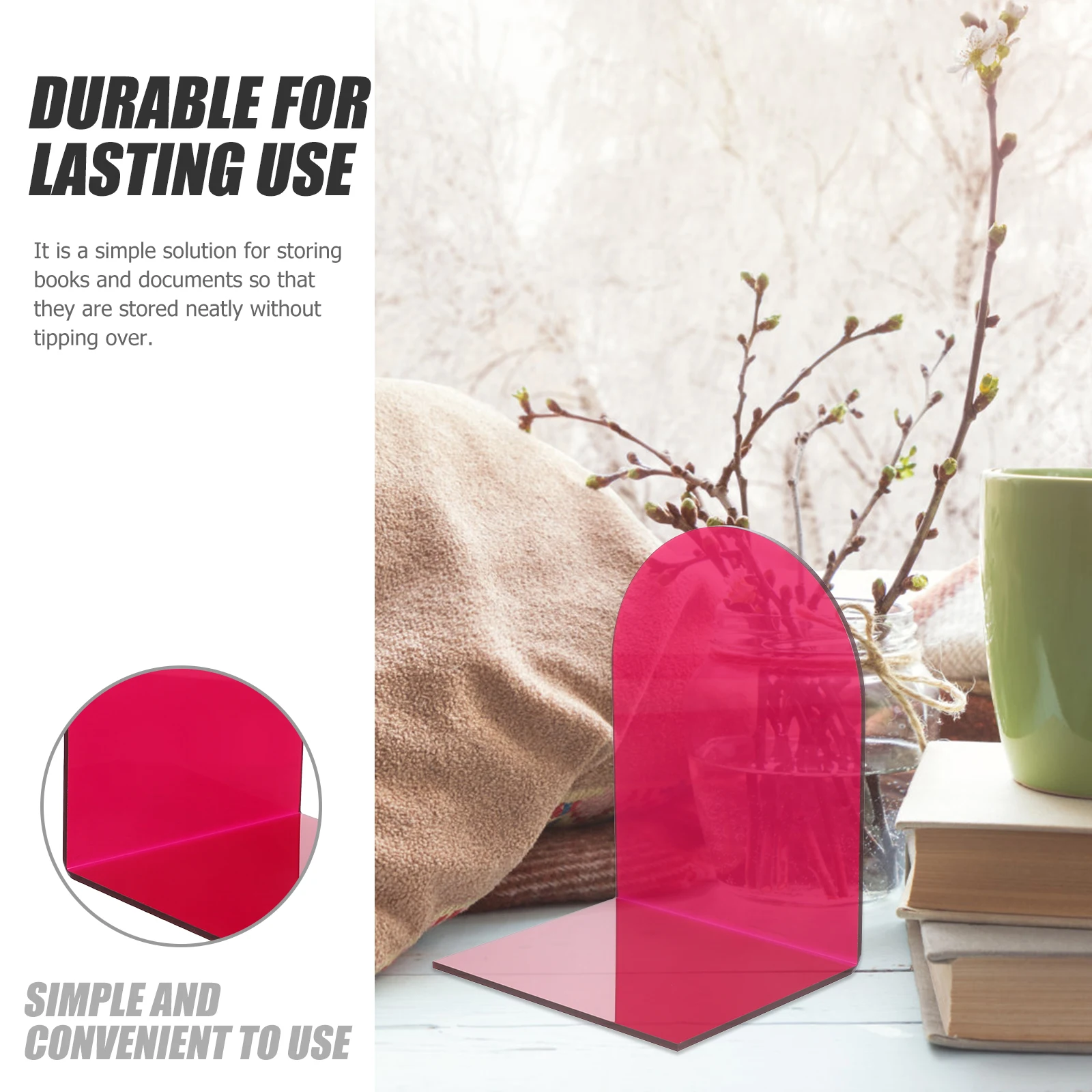 

2 Pcs Book Holder Stand Establishment Decorative Bookend Decorate Organizer