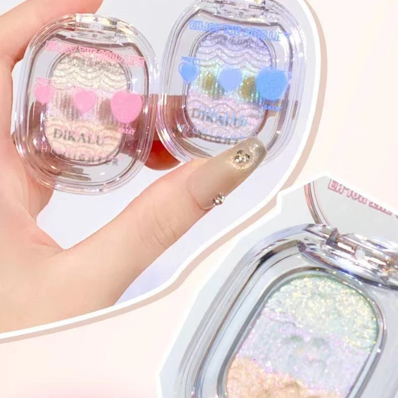 Paleta de sombras camaleão duo-cromo, brilho monochromático e acabamento metálico fosco, sombra de olhos com mudança de cor gradual