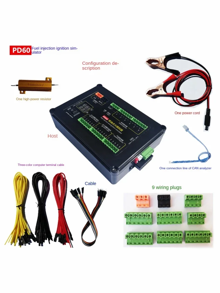 PD60 Auto Injector Fuel Injection Ignition Simulator Gasoline and Diesel Vehicle Car Computer Board ECU Maintenance Tester