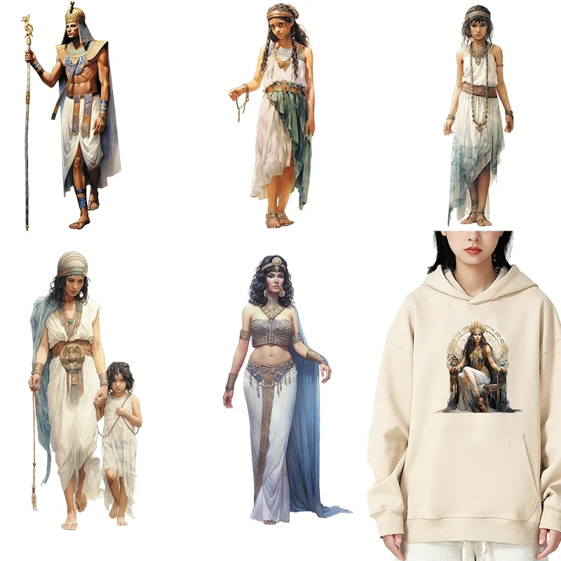 Children of ancient Egyptian priests DTF Thermo Sticker Decals Heat Transfer On Clothes Iron On Patch For Hoodies Press Printing